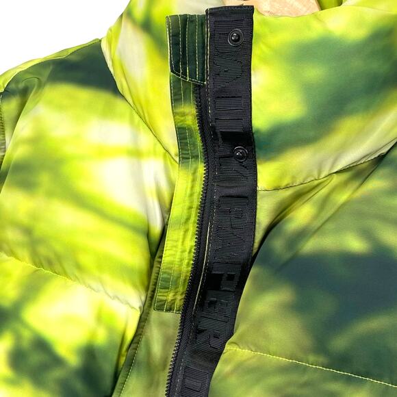 Daily Paper Down Puffer Jacket / Vest Green Tie Dye Womens XL Cropped Streetwear - Picture 12 of 16